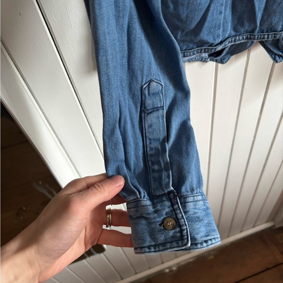 Embroidered Denim Button Down Shirt - Picture 5 of 5